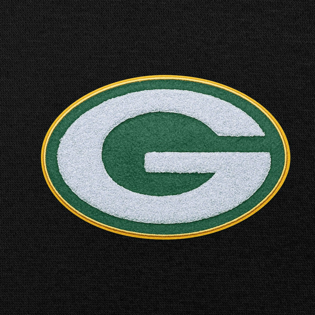 Green Bay Packers Antigua Victory Chenille Pullover Hoodie Black - NFL