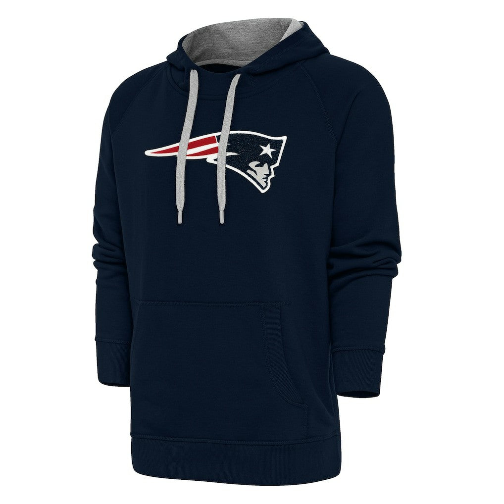 New England Patriots Antigua Victory Chenille Pullover Hoodie Navy - NFL