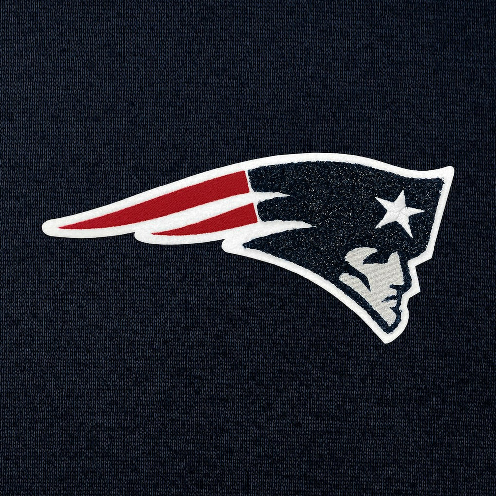New England Patriots Antigua Victory Chenille Pullover Hoodie Navy - NFL