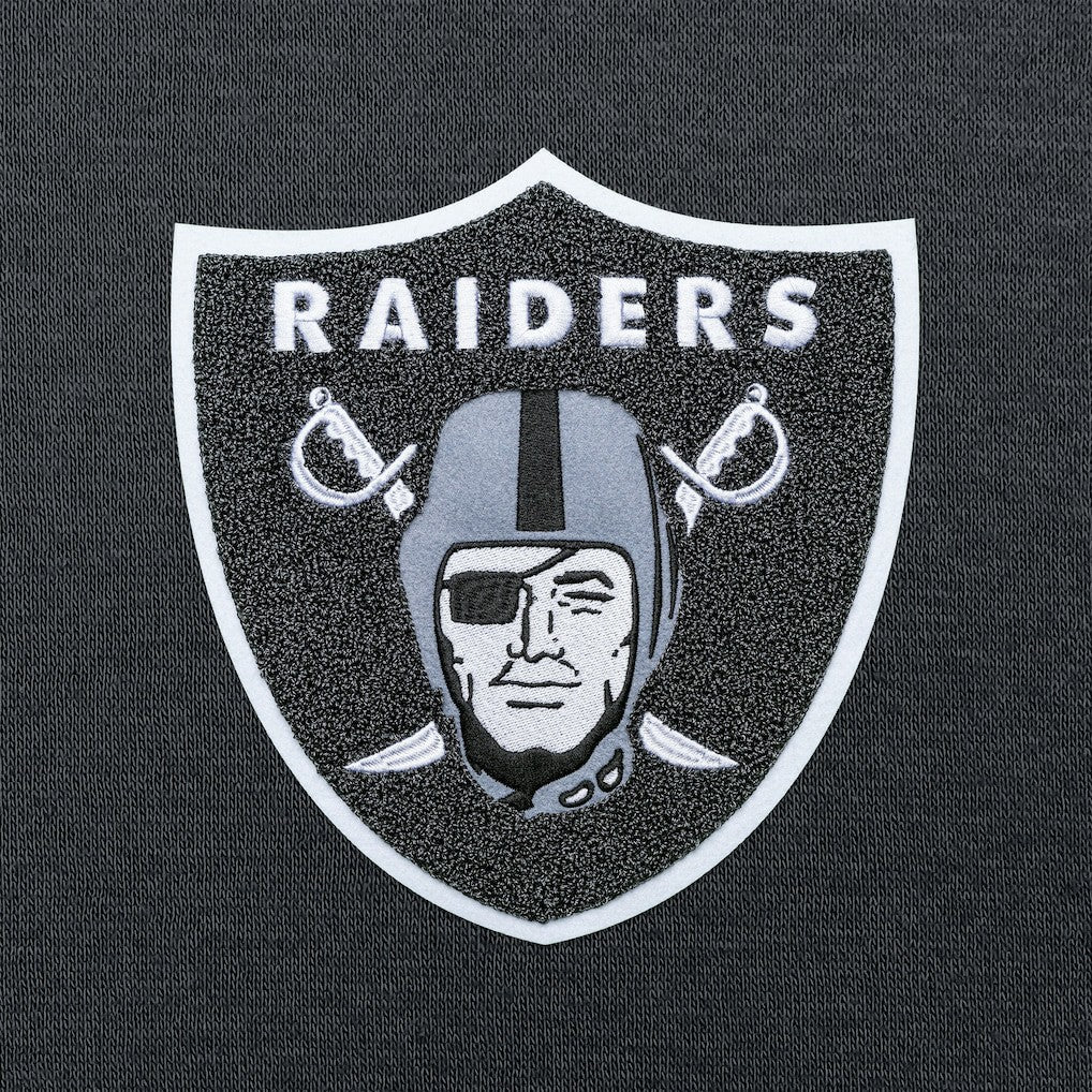 Las Vegas Raiders Antigua Victory Chenille Pullover Hoodie Charcoal - NFL