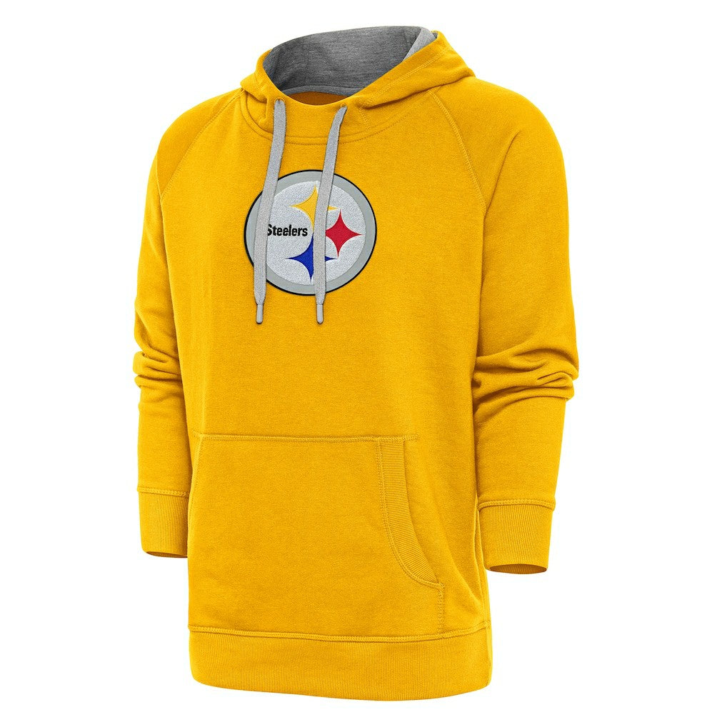 Pittsburgh Steelers Antigua Victory Chenille Pullover Hoodie Gold - NFL
