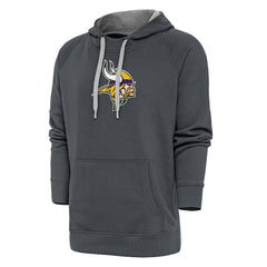 Minnesota Vikings Antigua Victory Chenille Pullover Hoodie Charcoal - NFL