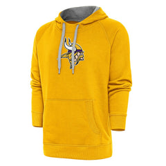 Minnesota Vikings Antigua Victory Chenille Pullover Hoodie Gold - NFL