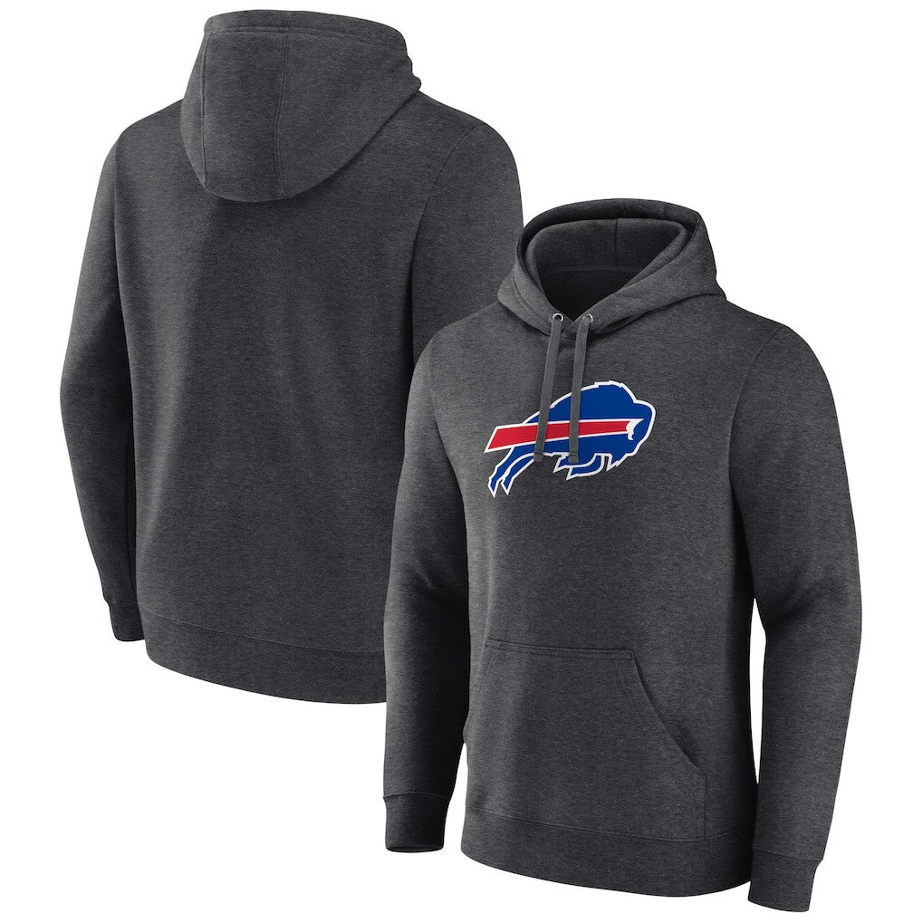 Buffalo Bills Primary Team Logo Fitted Pullover Hoodie Charcoal - NFL