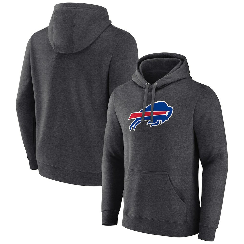 Buffalo Bills Primary Team Logo Fitted Pullover Hoodie Charcoal - NFL
