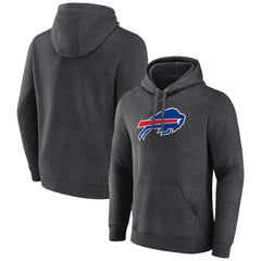 Buffalo Bills Primary Team Logo Fitted Pullover Hoodie Charcoal - NFL
