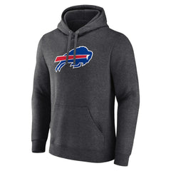 Buffalo Bills Primary Team Logo Fitted Pullover Hoodie Charcoal - NFL