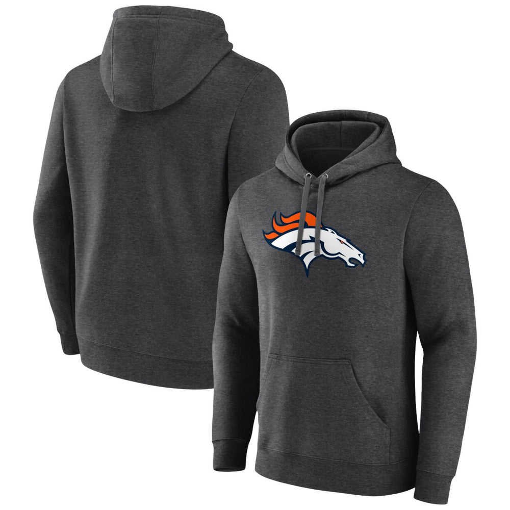 Denver Broncos Primary Team Logo Fitted Pullover Hoodie Charcoal - NFL