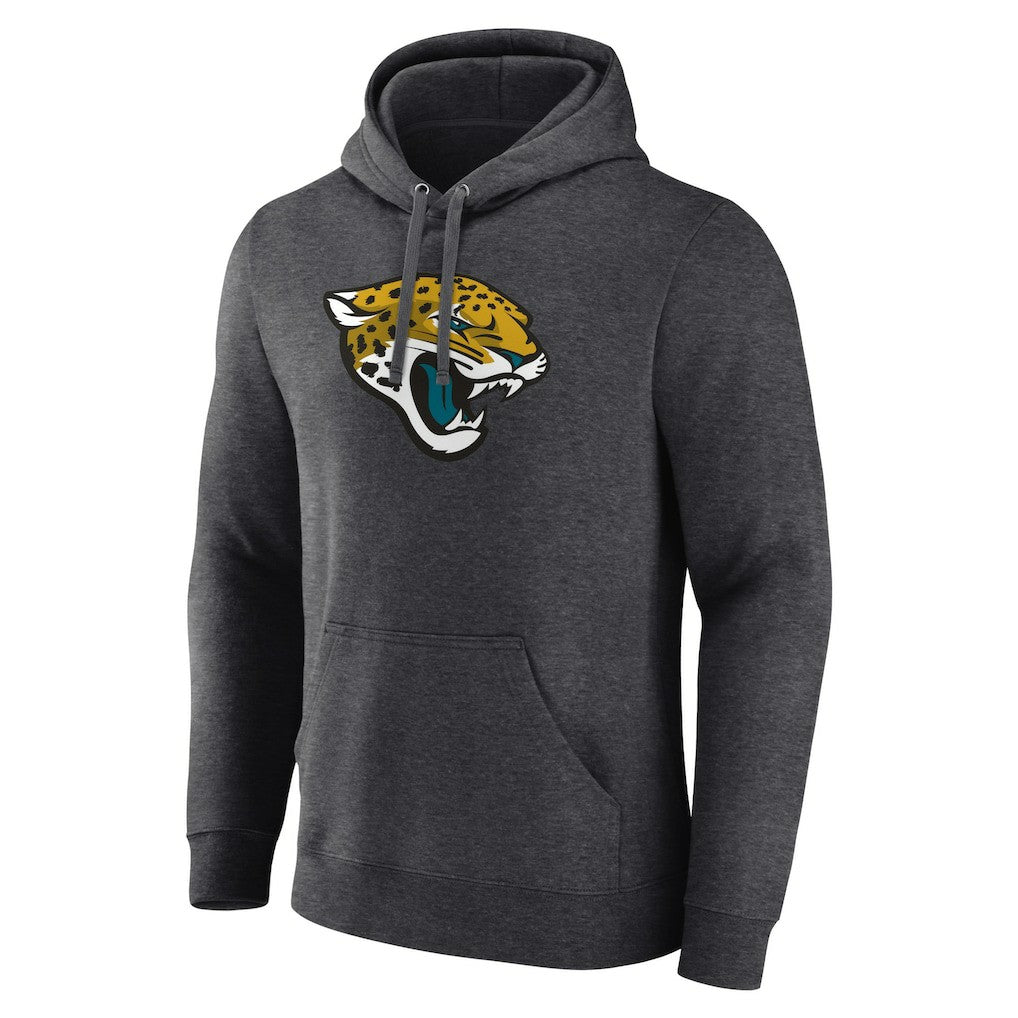 Jacksonville Jaguars Primary Team Logo Fitted Pullover Hoodie Charcoal - NFL