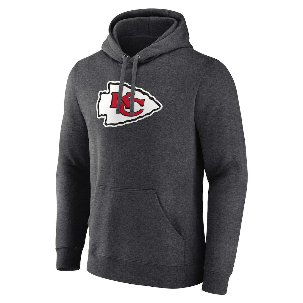 Kansas City Chiefs Primary Team Logo Fitted Pullover Hoodie Charcoal - NFL