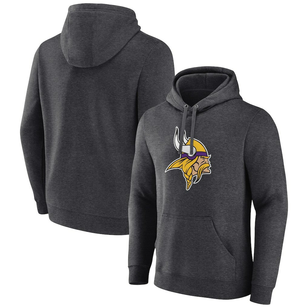 Minnesota Vikings Primary Team Logo Fitted Pullover Hoodie Charcoal - NFL
