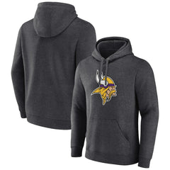 Minnesota Vikings Primary Team Logo Fitted Pullover Hoodie Charcoal - NFL