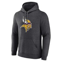 Minnesota Vikings Primary Team Logo Fitted Pullover Hoodie Charcoal - NFL