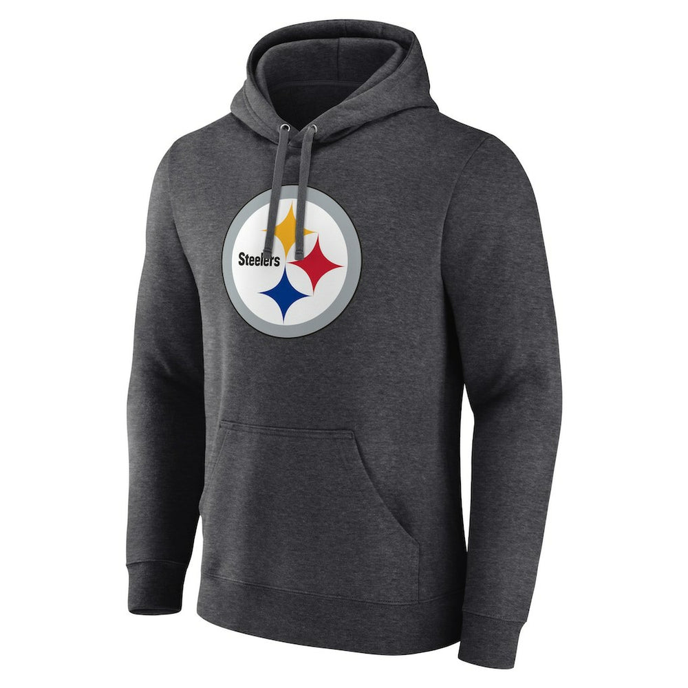 Pittsburgh Steelers Primary Team Logo Fitted Pullover Hoodie Charcoal - NFL