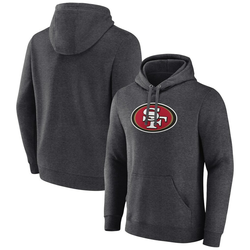 San Francisco 49ers Primary Team Logo Fitted Pullover Hoodie Charcoal - NFL