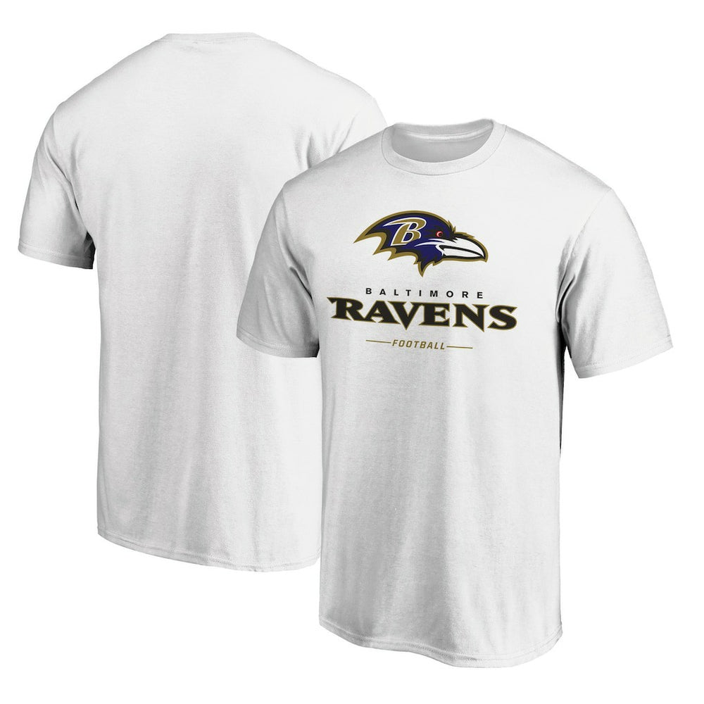 Baltimore Ravens Logo Team Lockup T-Shirt White - NFL