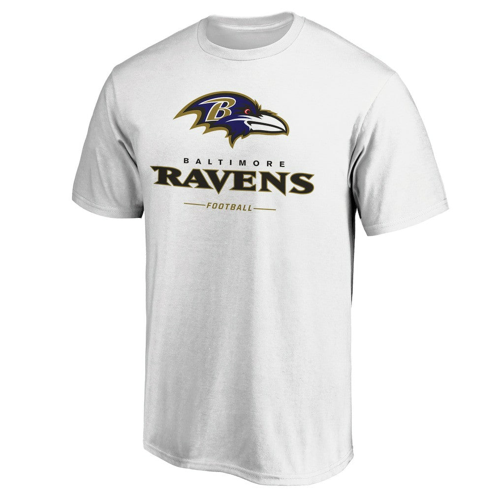 Baltimore Ravens Logo Team Lockup T-Shirt White - NFL