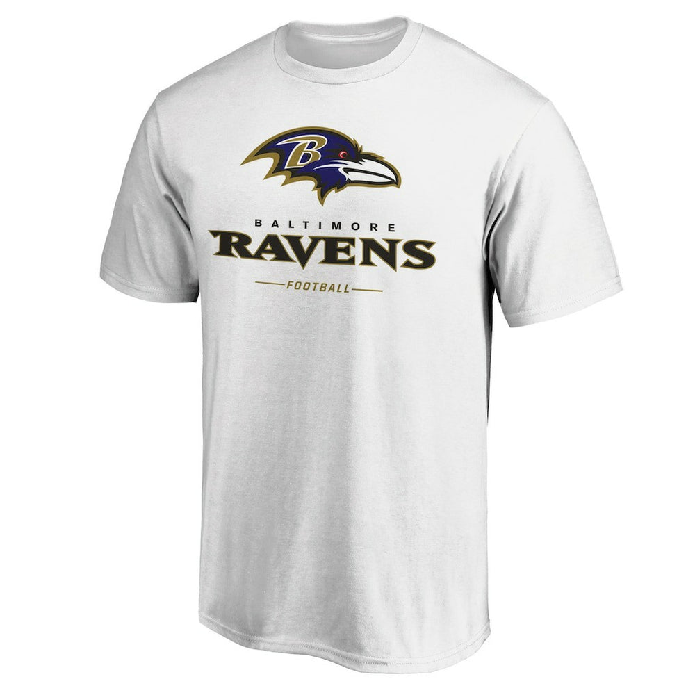 Baltimore Ravens Logo Team Lockup T-Shirt White - NFL