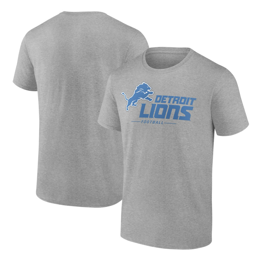 Detroit Lions Logo Team Lockup T-Shirt Heather Gray - NFL