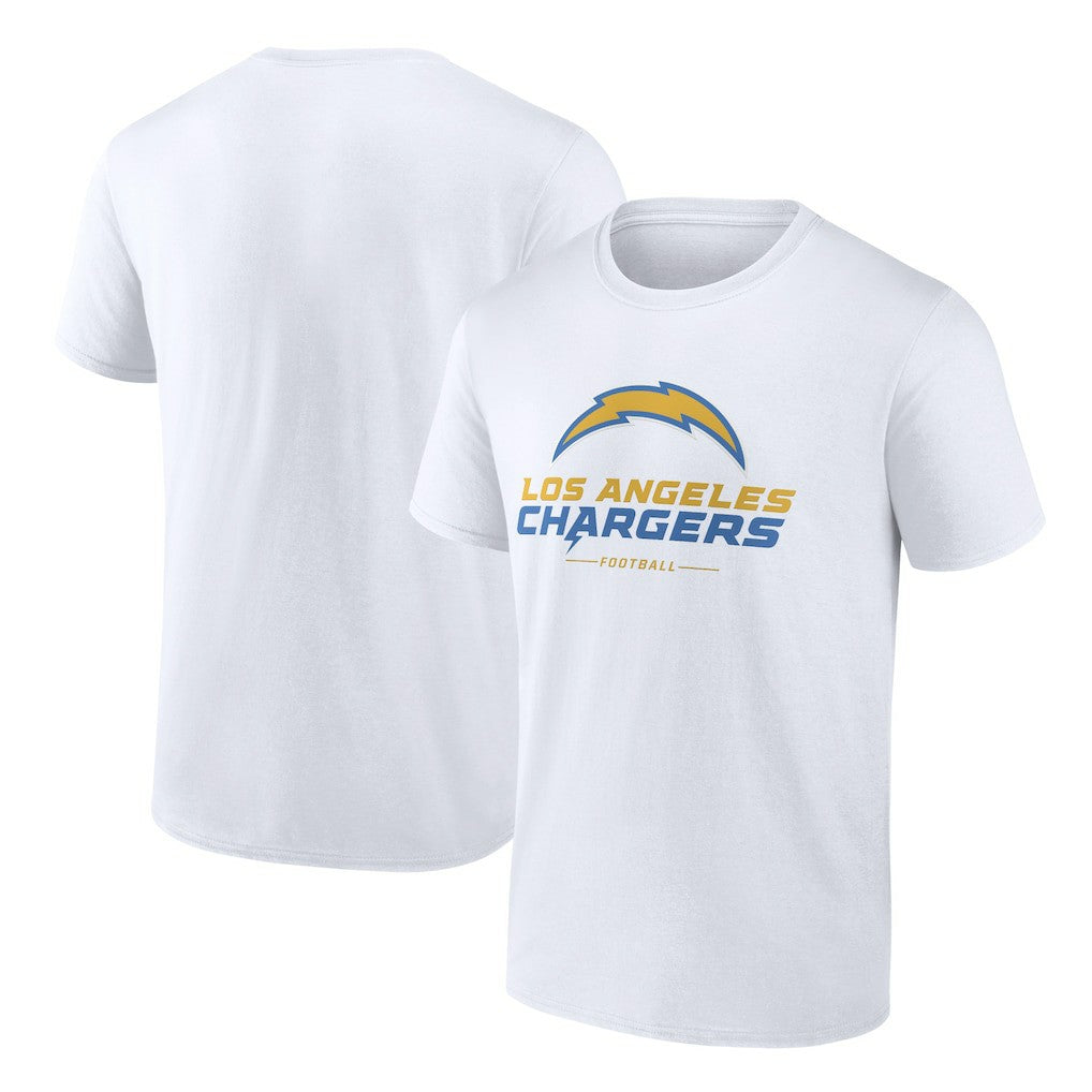 Los Angeles Chargers Logo Team Lockup T-Shirt White - NFL