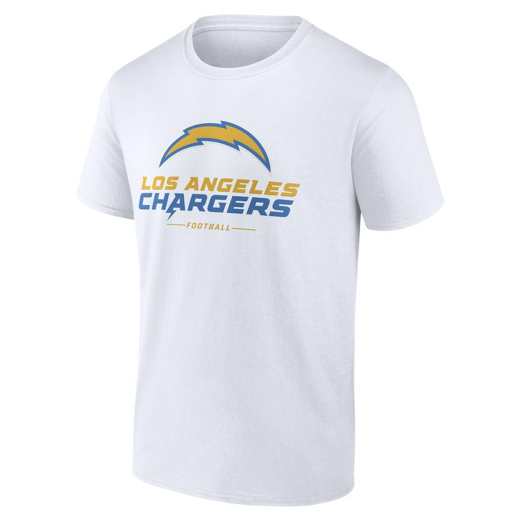 Los Angeles Chargers Logo Team Lockup T-Shirt White - NFL