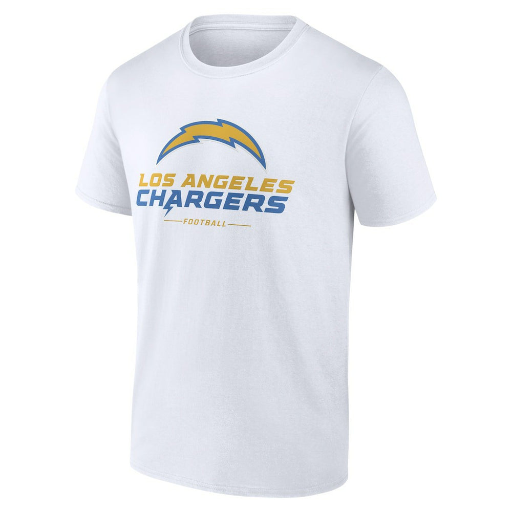 Los Angeles Chargers Logo Team Lockup T-Shirt White - NFL