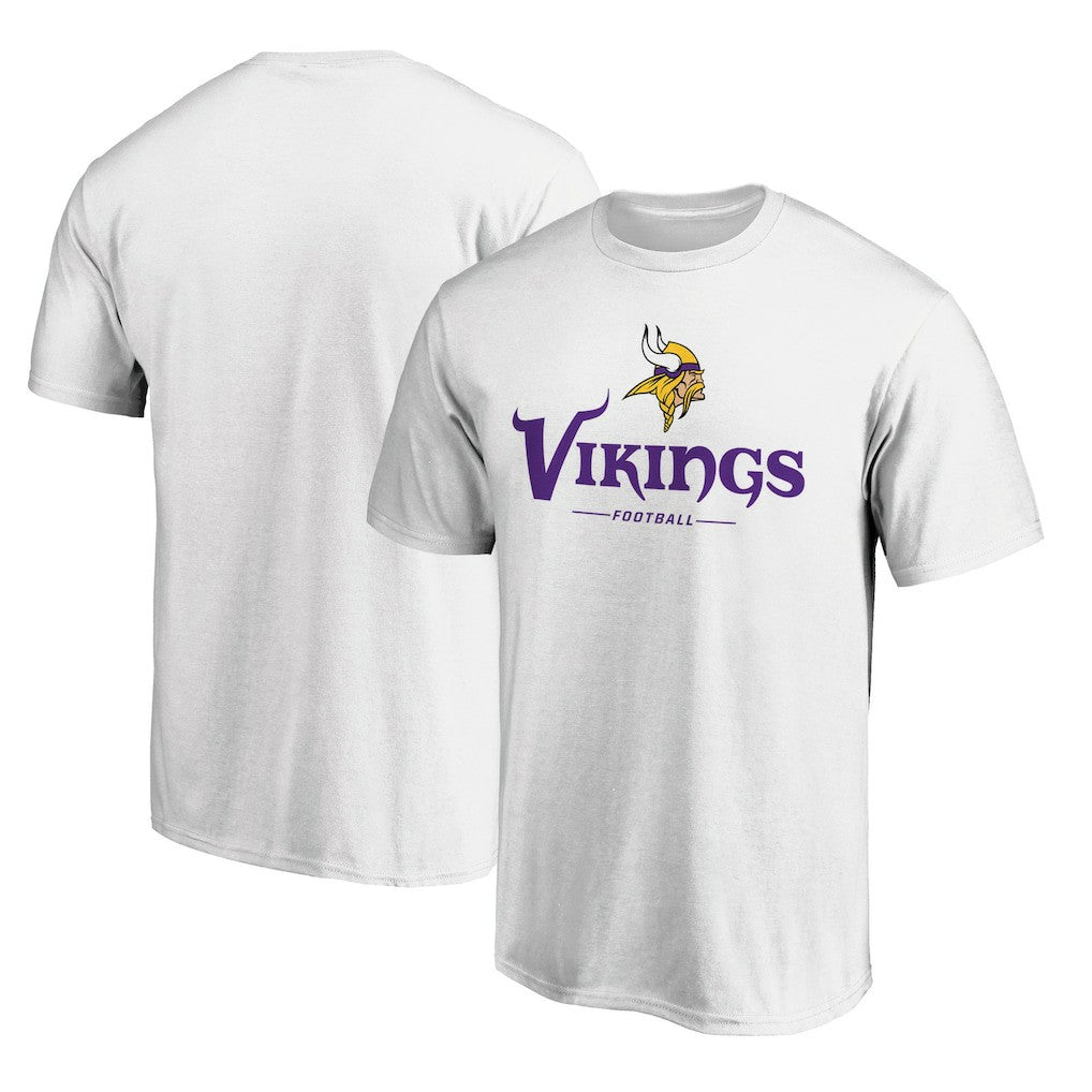 Minnesota Vikings Logo Team Lockup T-Shirt White - NFL