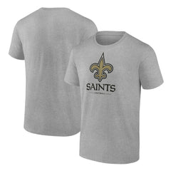 New Orleans Saints Logo Team Lockup T-Shirt Heather Gray - NFL
