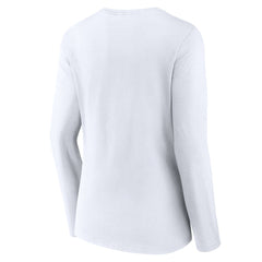 Detroit Lions Women's Logo Team Lockup Long Sleeve V-Neck T-Shirt White - NFL