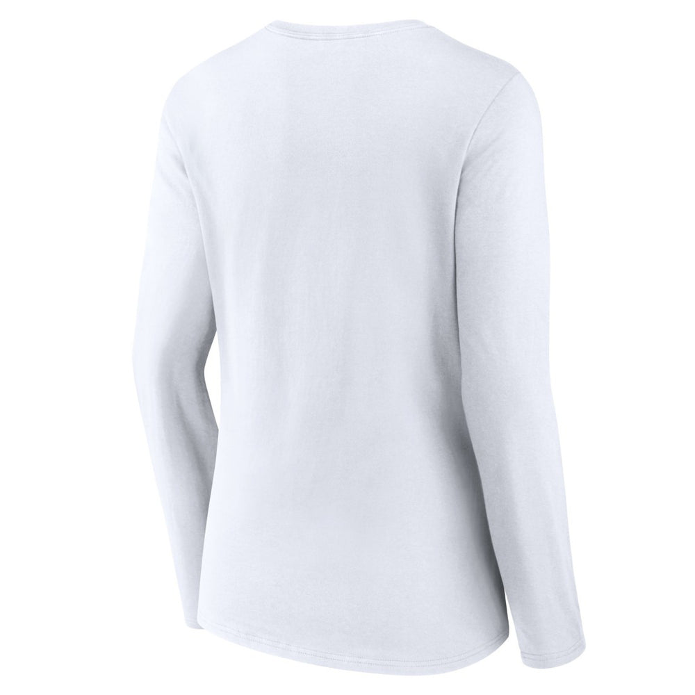 Green Bay Packers Women's Logo Team Lockup Long Sleeve V-Neck T-Shirt White - NFL
