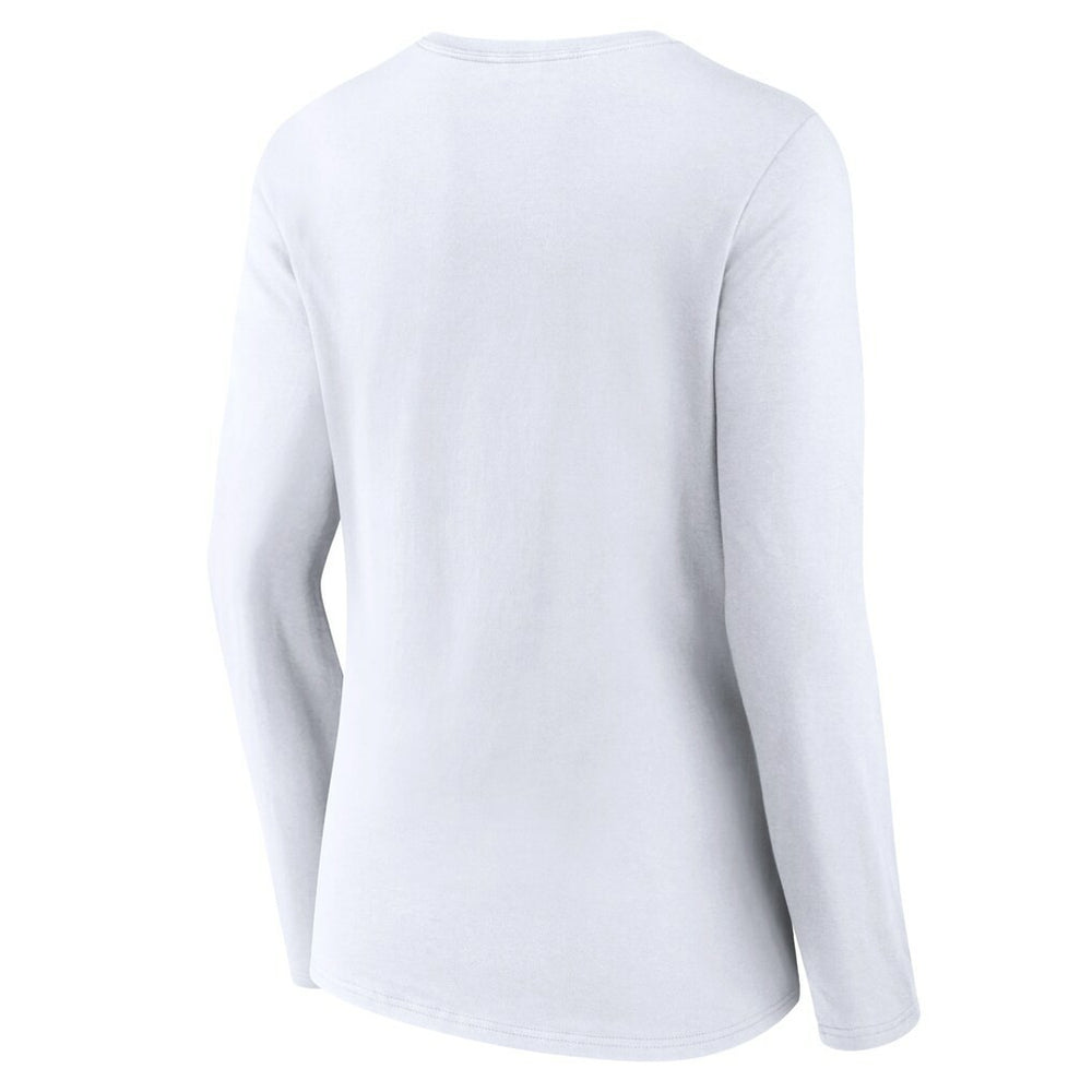 Kansas City Chiefs Women's Logo Team Lockup Long Sleeve V-Neck T-Shirt White - NFL