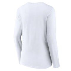 New Orleans Saints Women's Logo Team Lockup Long Sleeve V-Neck T-Shirt White - NFL