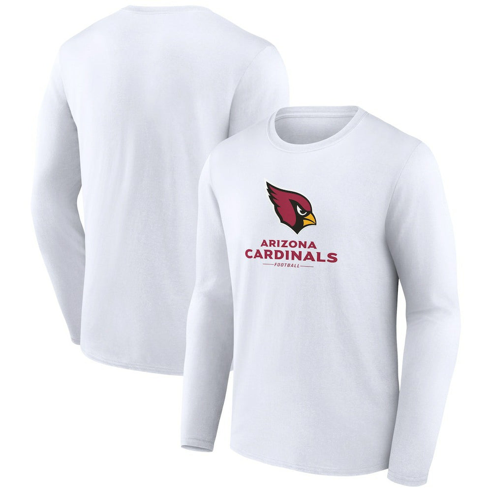 Arizona Cardinals Logo Team Lockup Long Sleeve T-Shirt White - NFL
