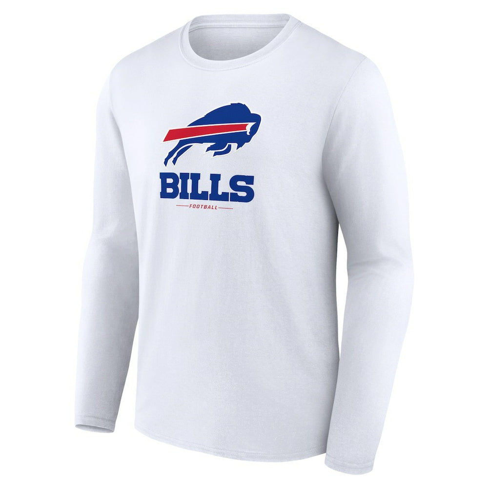 Buffalo Bills Logo Team Lockup Long Sleeve T-Shirt White - NFL