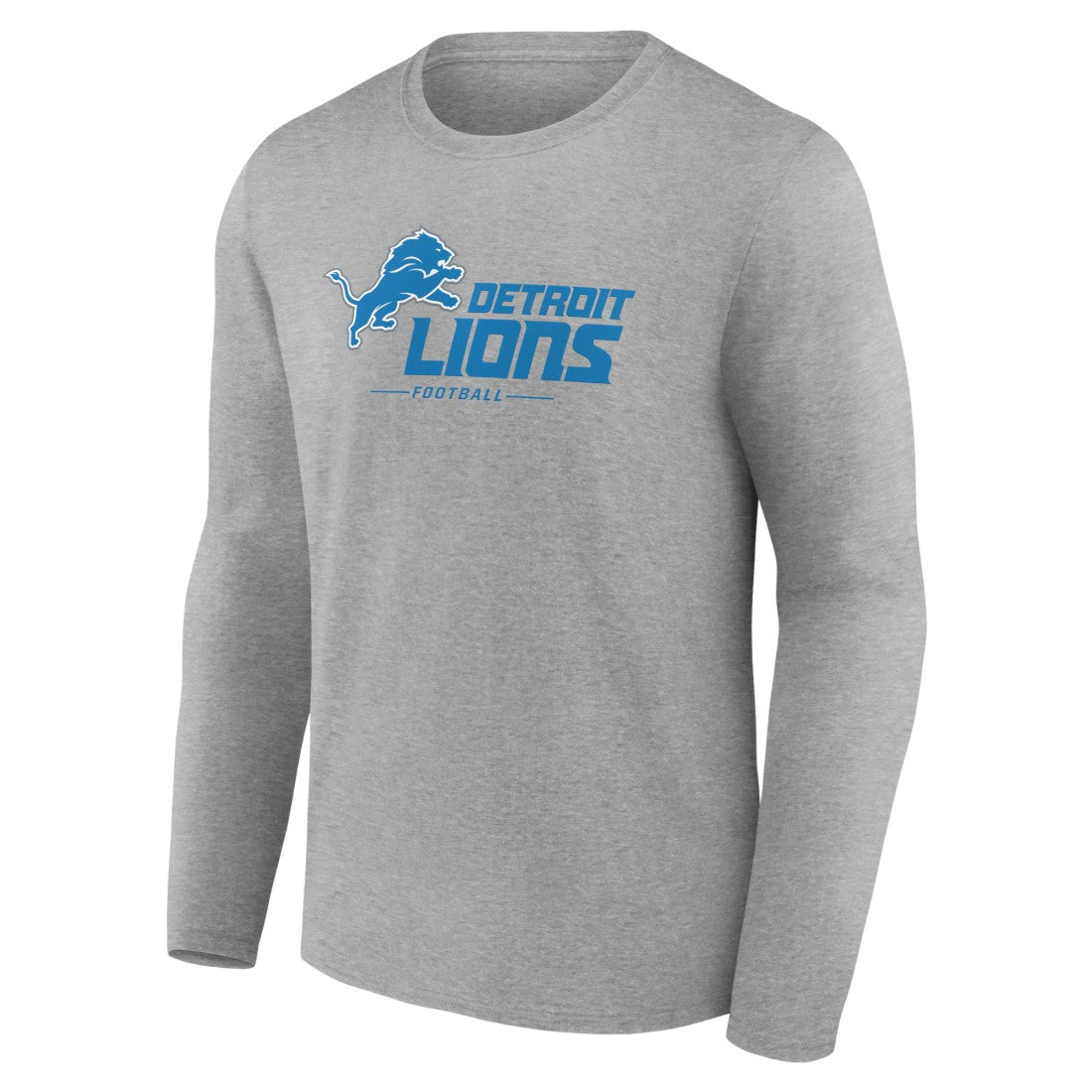 Detroit Lions Logo Team Lockup Long Sleeve T-Shirt Gray - NFL