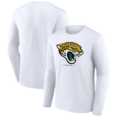 Jacksonville Jaguars Logo Team Lockup Long Sleeve T-Shirt White - NFL