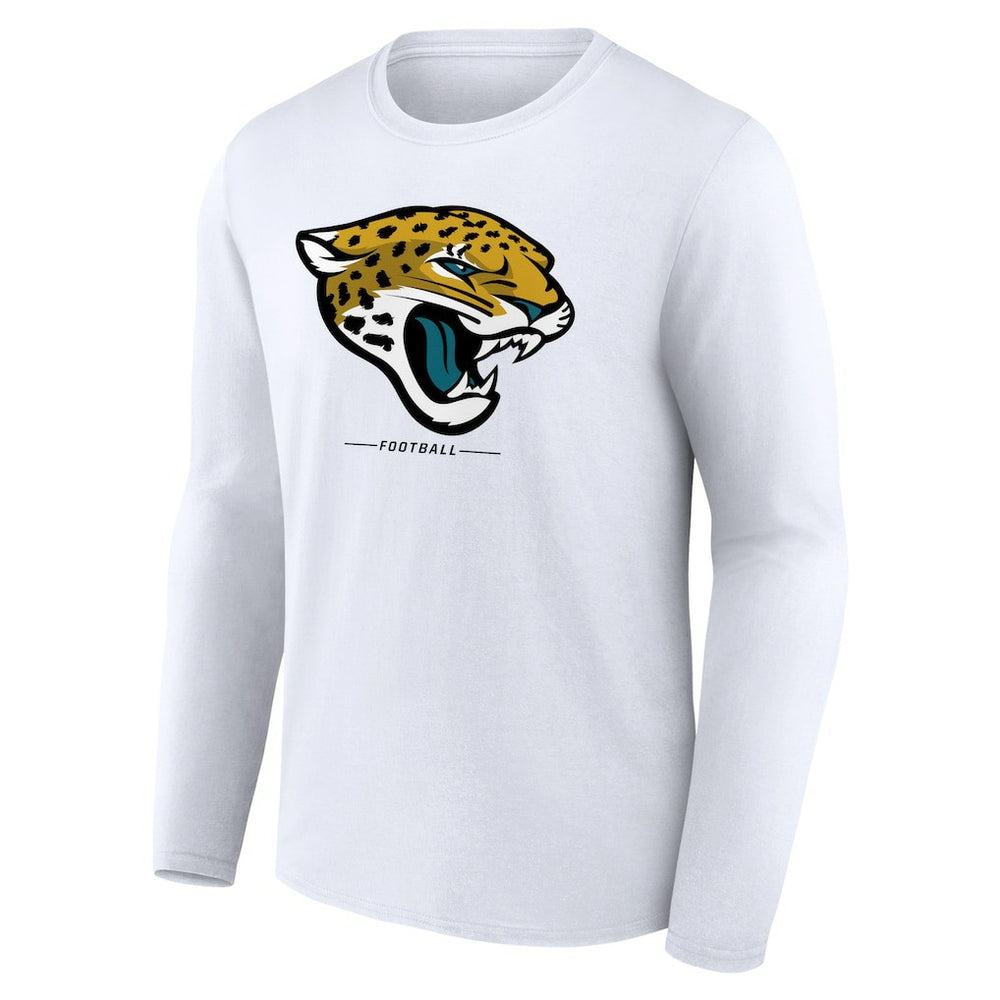 Jacksonville Jaguars Logo Team Lockup Long Sleeve T-Shirt White - NFL