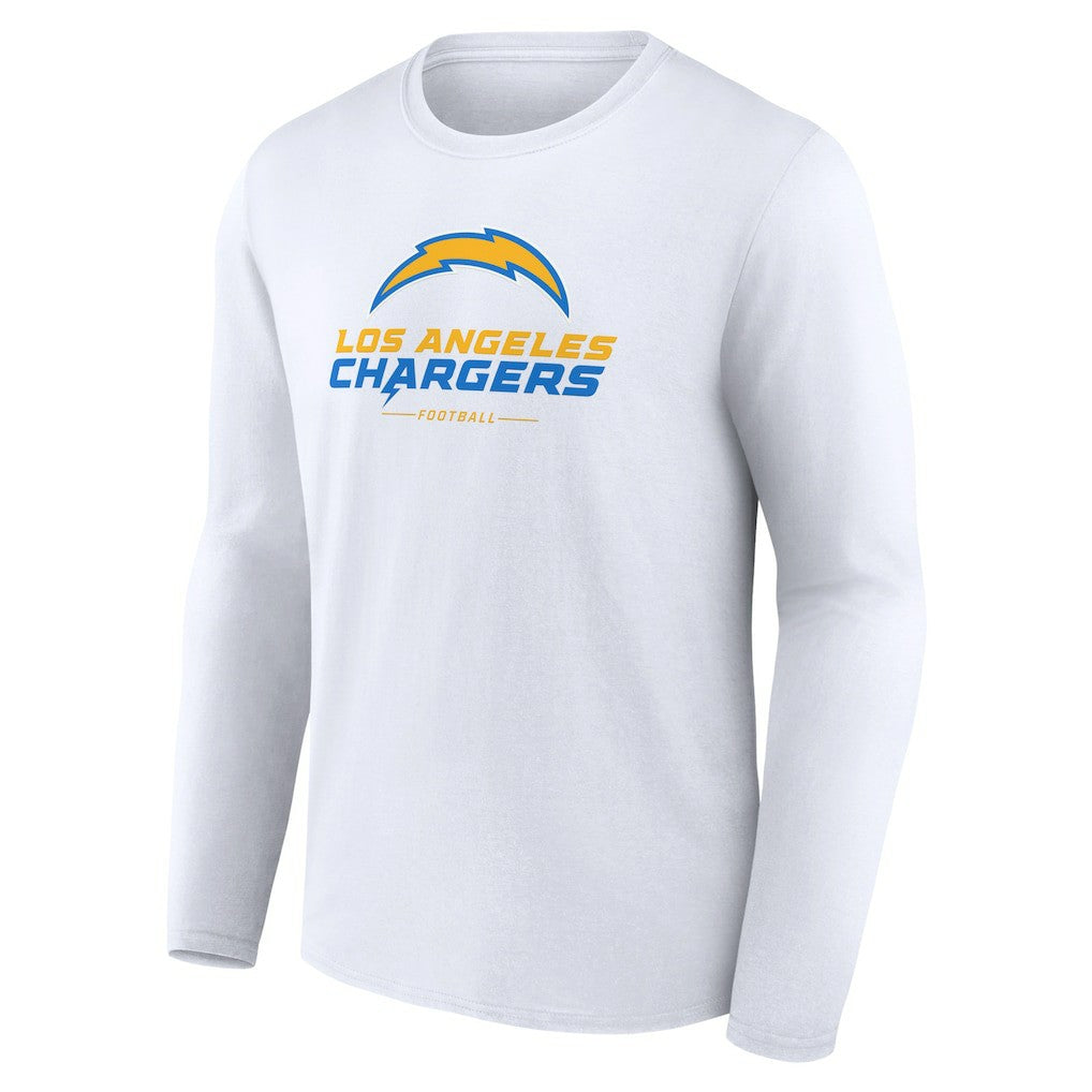 Los Angeles Chargers Logo Team Lockup Long Sleeve T-Shirt White - NFL