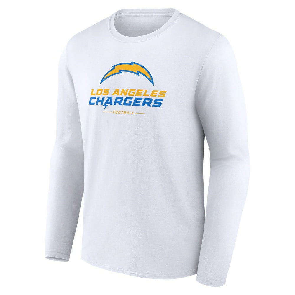 Los Angeles Chargers Logo Team Lockup Long Sleeve T-Shirt White - NFL