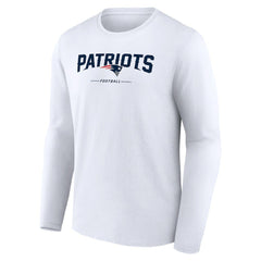 New England Patriots Logo Team Lockup Long Sleeve T-Shirt White - NFL