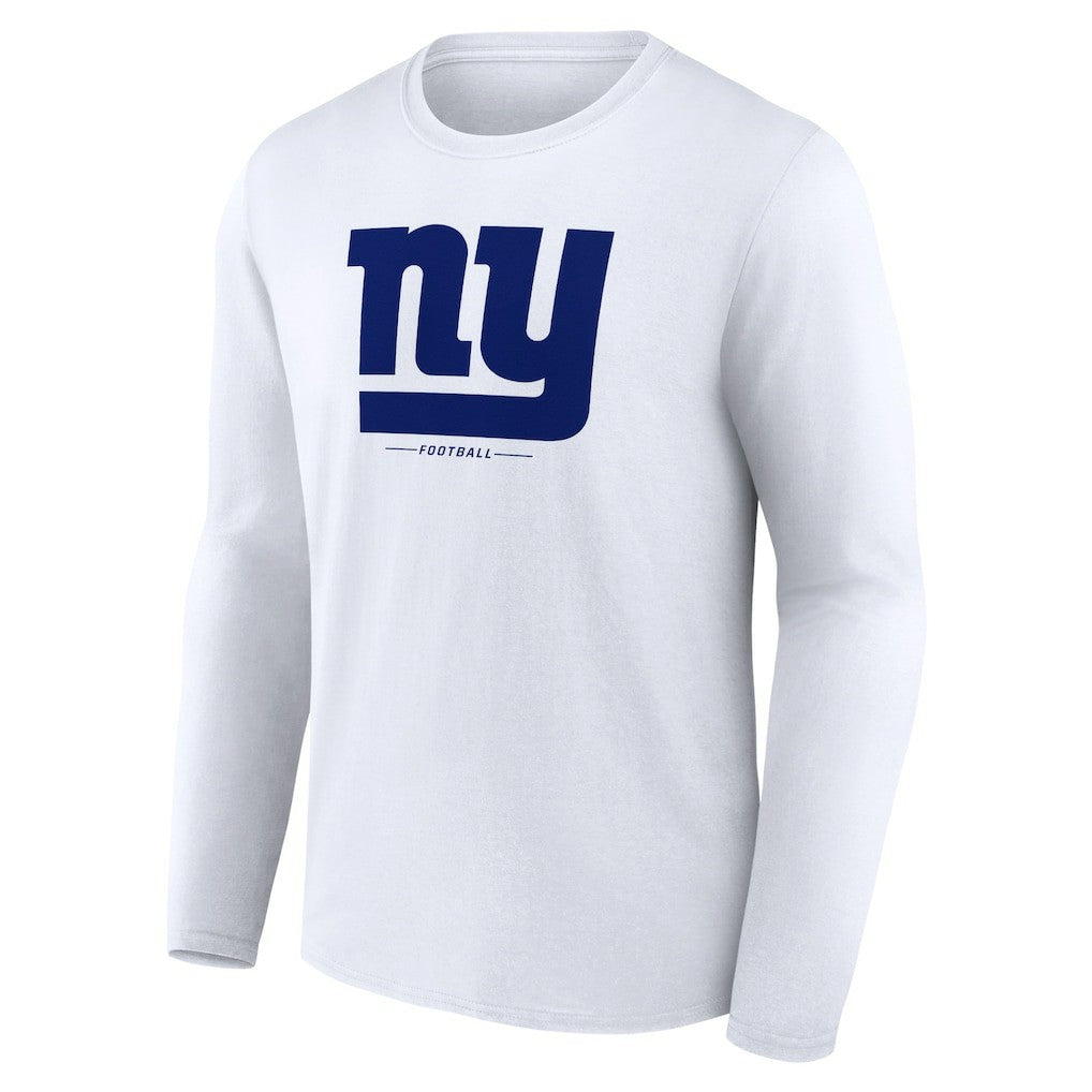 New York Giants Logo Team Lockup Long Sleeve T-Shirt White - NFL