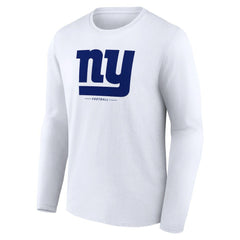 New York Giants Logo Team Lockup Long Sleeve T-Shirt White - NFL