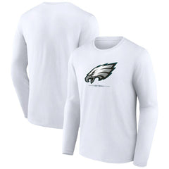 Philadelphia Eagles Logo Team Lockup Long Sleeve T-Shirt White - NFL