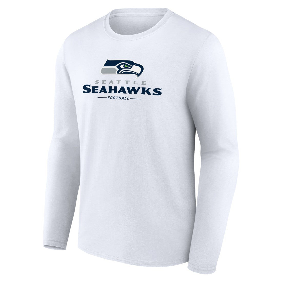 Seattle Seahawks Logo Team Lockup Long Sleeve T-Shirt White - NFL