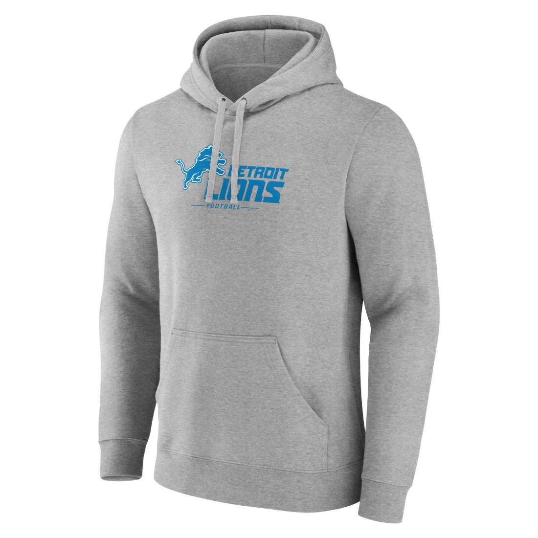 Detroit Lions Primary Logo Team Lockup Fitted Pullover Hoodie Gray - NFL