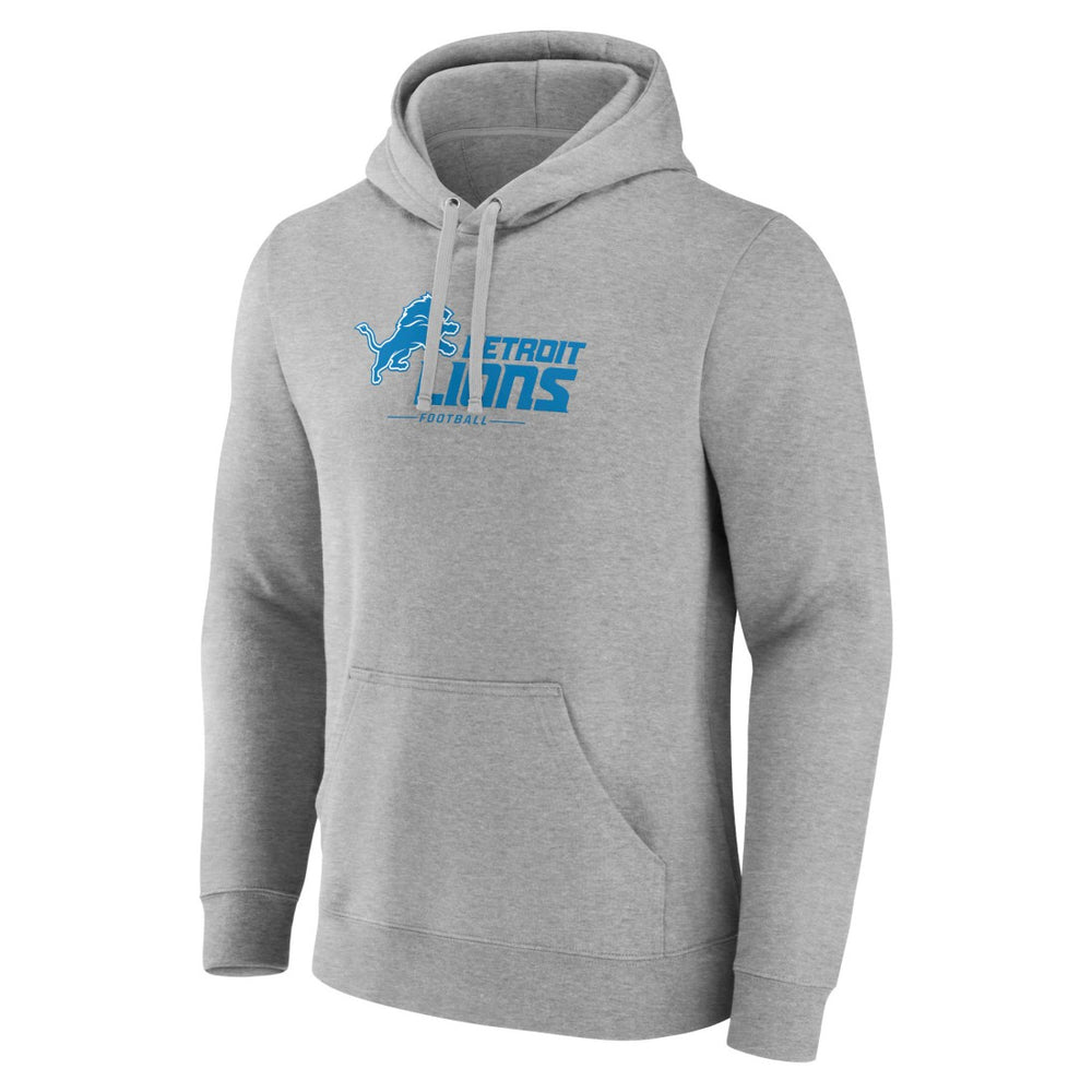 Detroit Lions Primary Logo Team Lockup Fitted Pullover Hoodie Gray - NFL