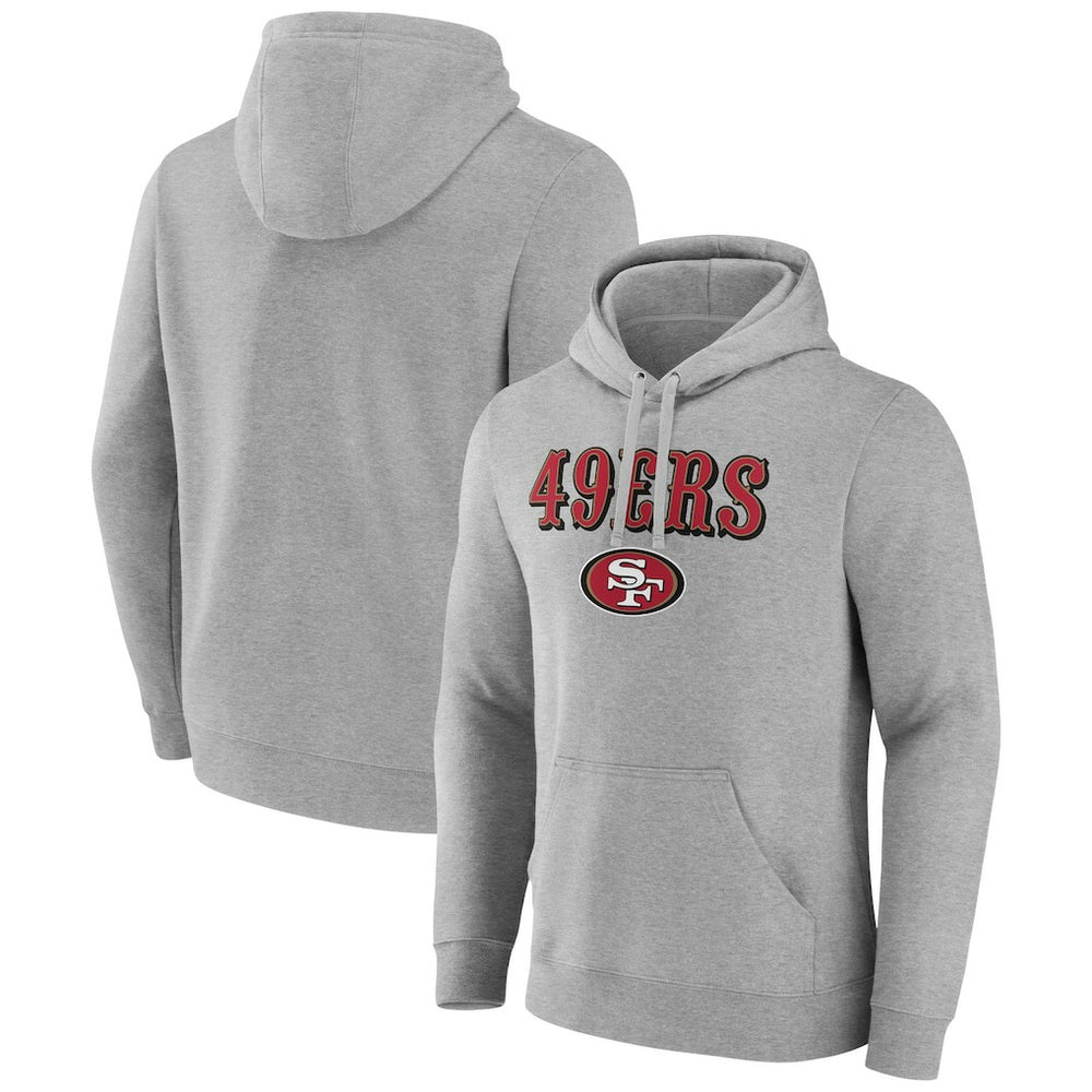 San Francisco 49ers Primary Logo Team Lockup Fitted Pullover Hoodie Gray - NFL