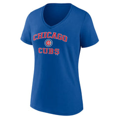 Chicago Cubs Women's Heart and Soul V-Neck T-Shirt discount