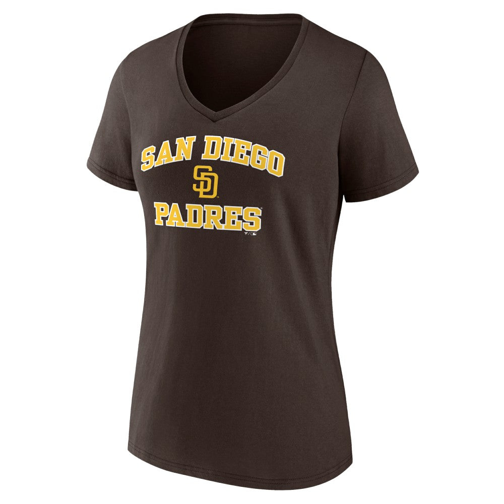 San Diego Padres Women's Heart and Soul V-Neck T-Shirt Lifestyle
