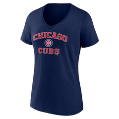 Chicago Cubs Women's Heart and Soul V-Neck T-Shirt Clearance